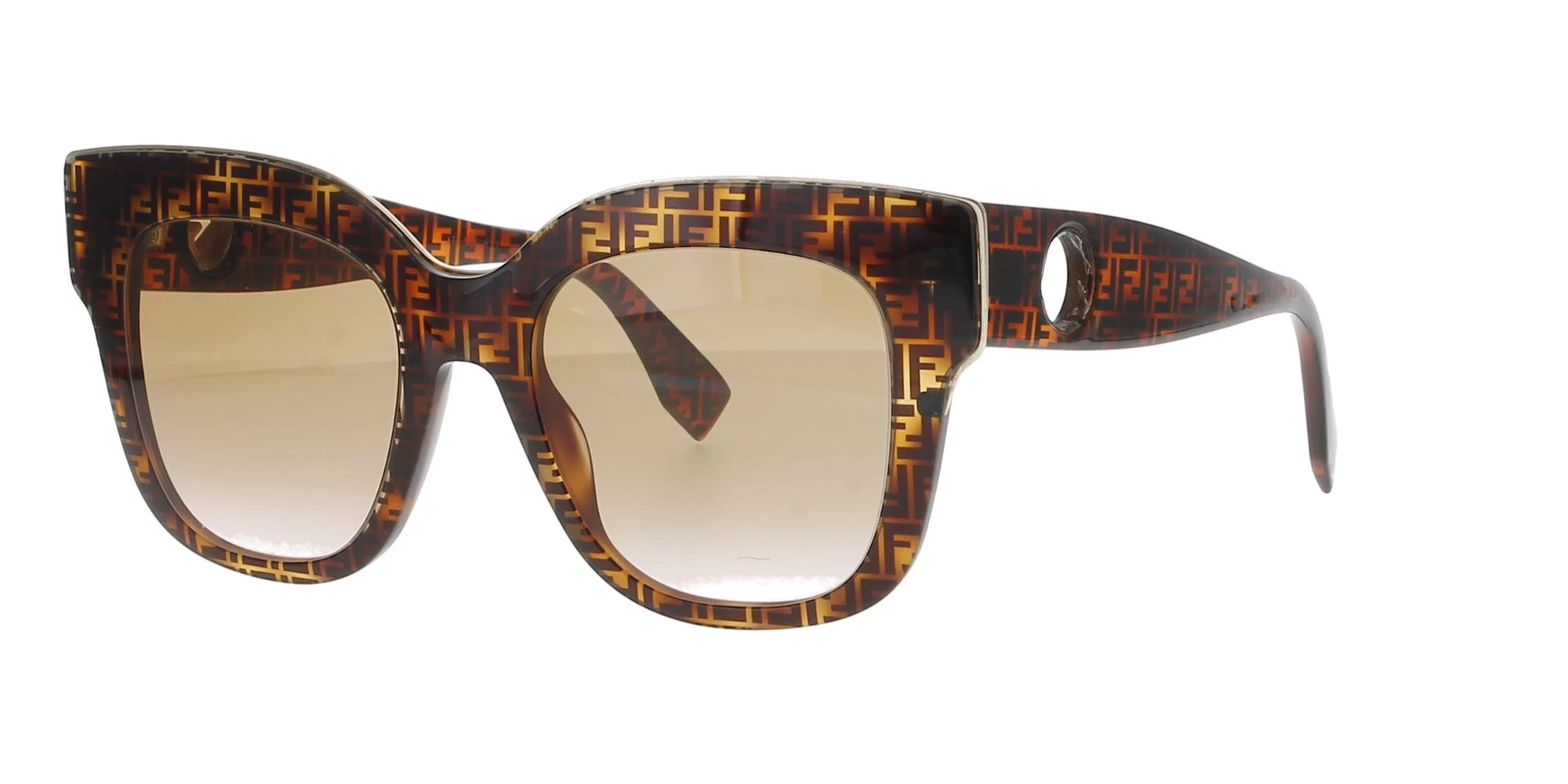 Striped Brown Oversized Fendi Sunglasses