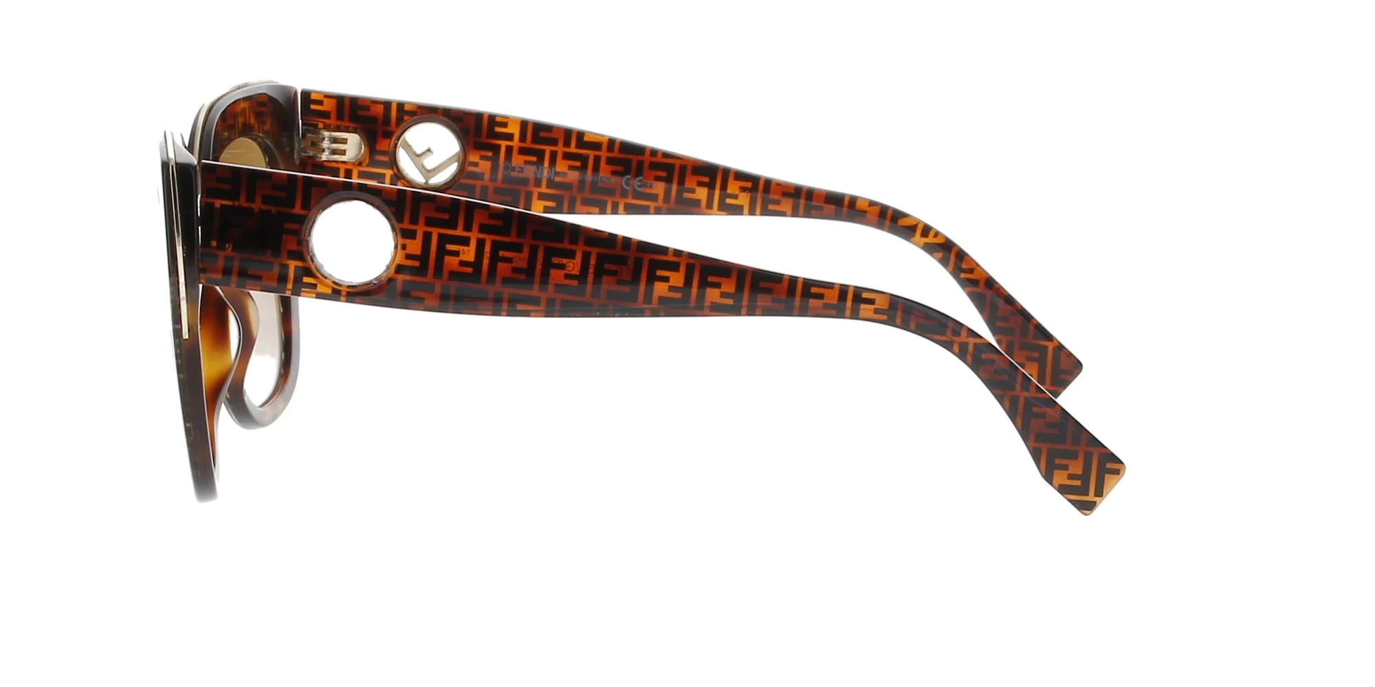 Striped Brown Oversized Fendi Sunglasses - Image 3