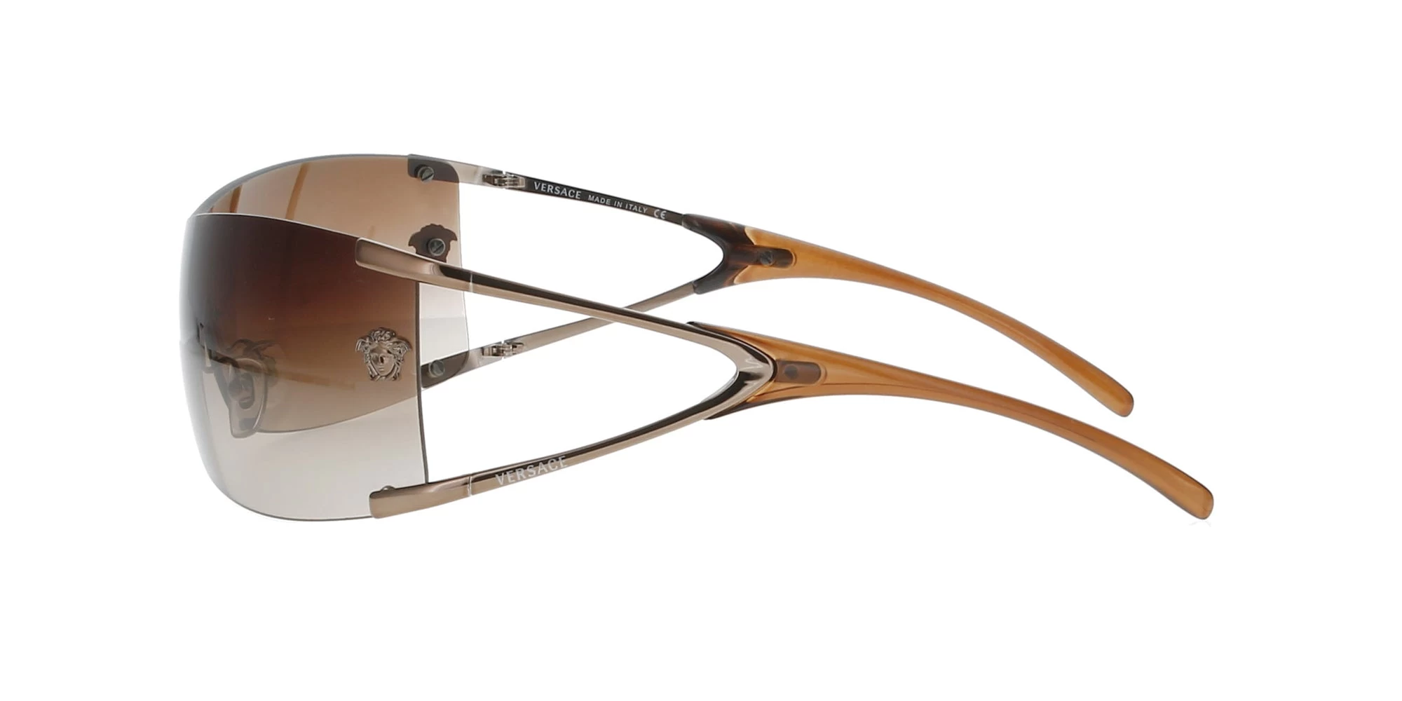Versace Brown Wrap Sunglasses - Image 3